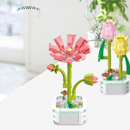 Block Bouquet Plant Building Block Plant Potted Bricks Bouquet 3D Model Toy - Aimall