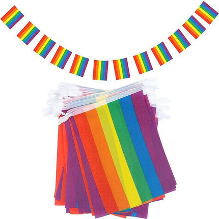 20x 5M Rainbow String Flag Gay Lesbian Pride LGBT Mardi Gras Party Banner Outd - Aimall