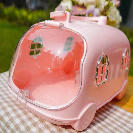 Plastic Hamster Takeout Box with Cage Portable Pet Carrier for Small Animals