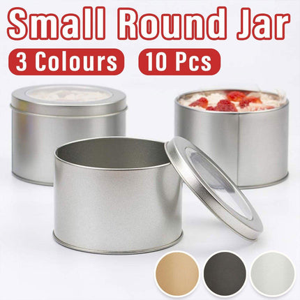 10pcs Open Window Cake Tin Box Bakery Biscuit Packaging Storage Tin Box Set