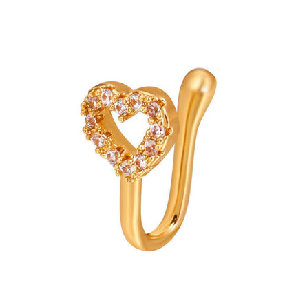 Ladies Fashion Clip-On Fake Nose Ring Cuff Non-Piercing African Style Nose Cuff - Aimall