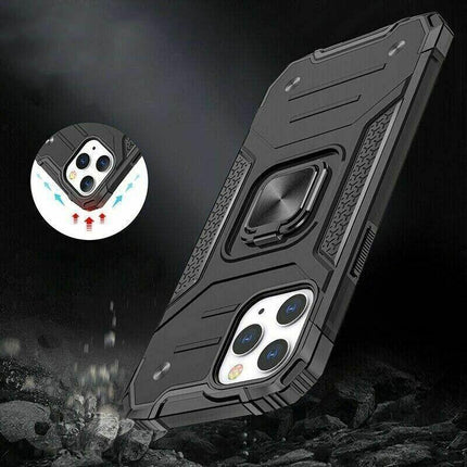 Shockproof Ring Case For iPhone 14 Plus Blue/Black/Red - Aimall
