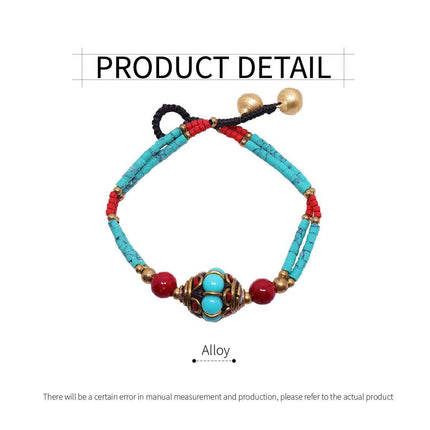 Ethnic Style Handmade Bracelet Color Stone Sky Bead Fashion Round Bead Bracelet