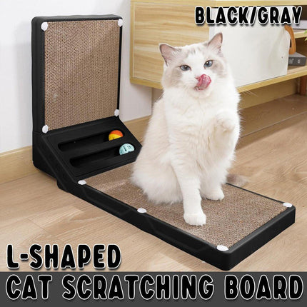 L-shaped Cat Scratching Board Vertical Claw Toy Cat Scratcher for Pet Playtime
