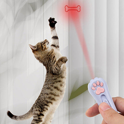 Mini Handheld Cat Claw Teasing Toy Interactive Pet Play Wand for Kitten Exercise