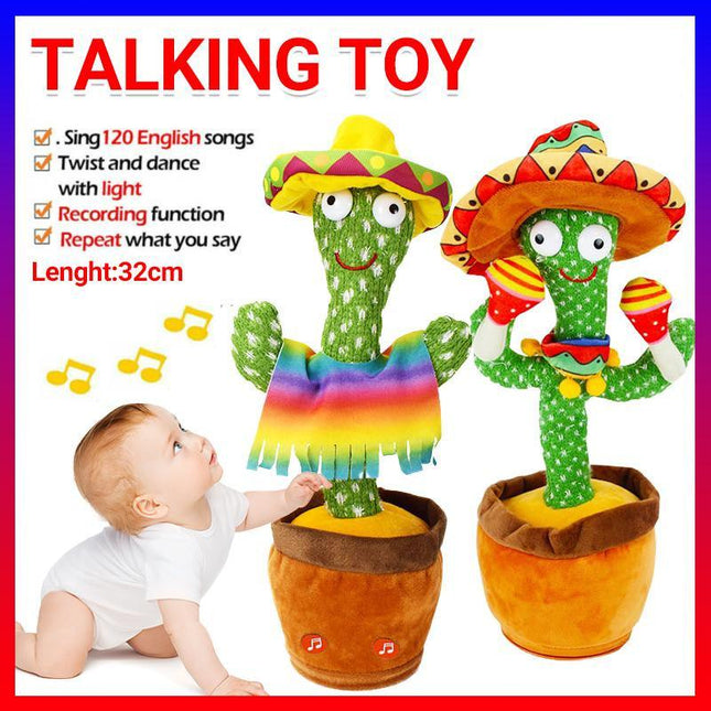 Talking Toy Dancing Cactus Doll Speak Talk Sound Record Repeat Kawaii Funny Toy - Aimall