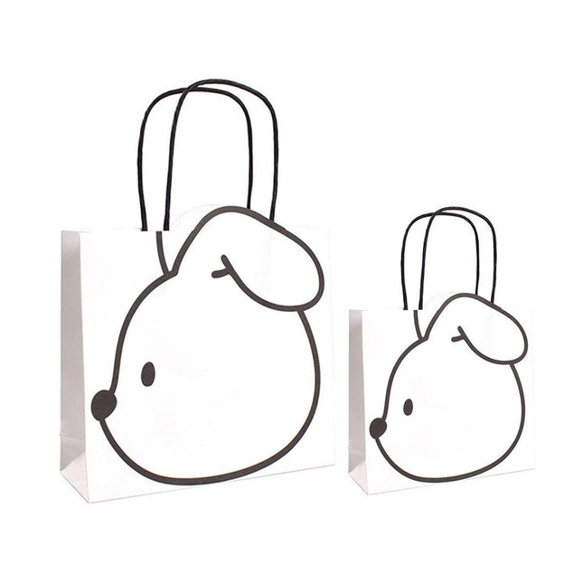 50pcs Black and White Cartoon Rabbit Paper Bags Simple Gift Packaging Set