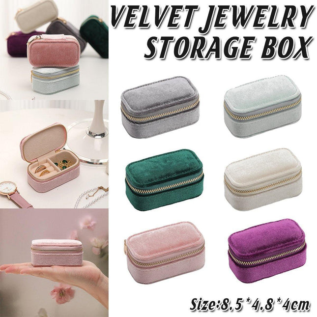 Velvet Mini Travel Jewelry Storage Box Portable Organizer Ring Earring Holder
