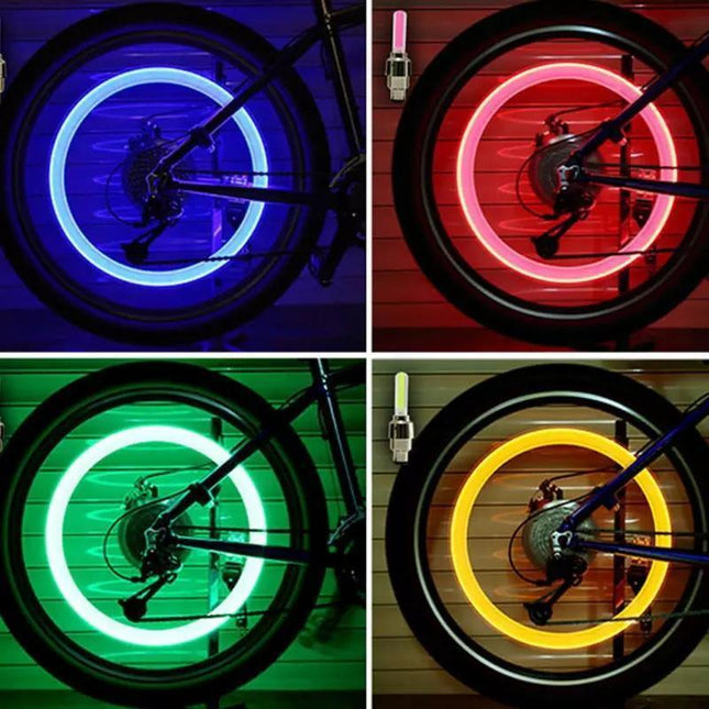 2PCS Flashing Neon Led Light Wheel Valve Cap Tyre - Aimall