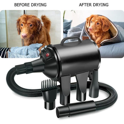 Pet Hair Dryer Dog Cat Grooming Blow Speed Hairdryer Blower Heater 2100W - Aimall