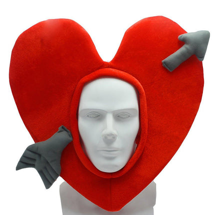 Cartoon Love Plush Head Cover Photo Props for Performance and Costume Accessory
