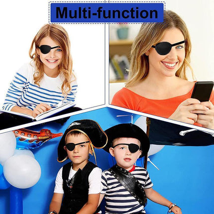 New 1/2PCS Eye Patch Eye Shade Concave Washable Adjustable Strap Black - Aimall