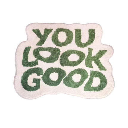 Absorbent Non Slip Letter Flocking Home Carpet Floor Mat Bed Blanket Bedroom Rug