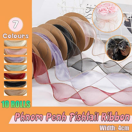 10PCS Organza Yarn Trim Ribbon Tulle Mesh Gift Cake Packaging Craft DIY Handmade Aimall