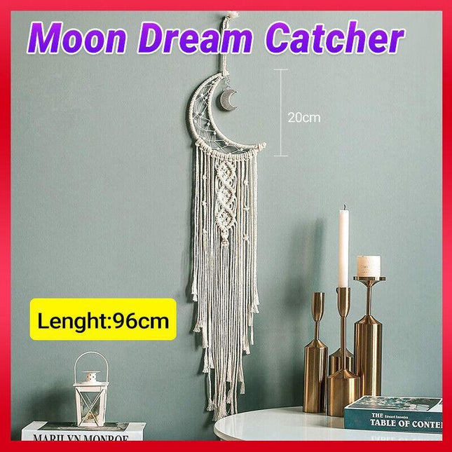 Wall Hanging New Tapestry Macrame Moon Dream Catcher Handmade Bedroom Home Decor - Aimall