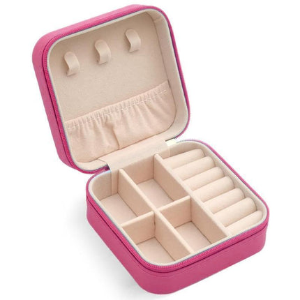 Travel Jewelry Organizer Box Portable Leather Storage Ornaments Ring Earrings
