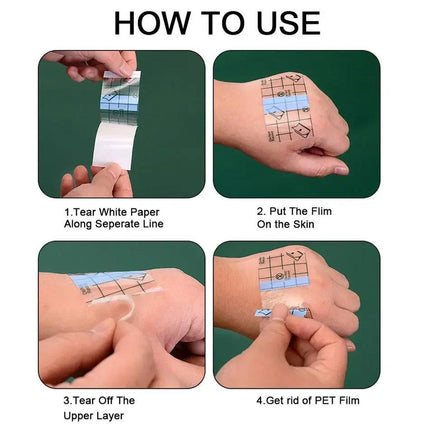 Waterproof PU Film Adhesive Tape Transparent High Stickiness Cuttable Bandage