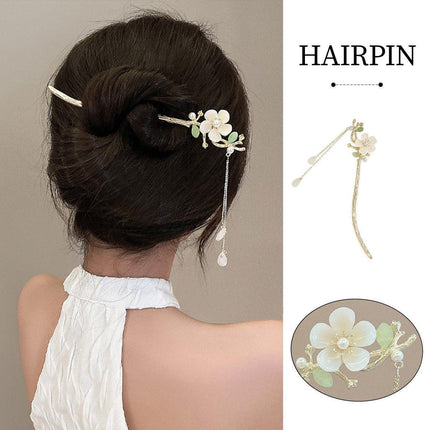 Chinese Style Flower Hairpin Fringe Headdress Hanfu Accessories Women