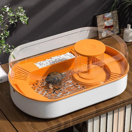 Small Turtle Feeding Tank Basin Aquarium Feeding Box for Turtles Reptiles