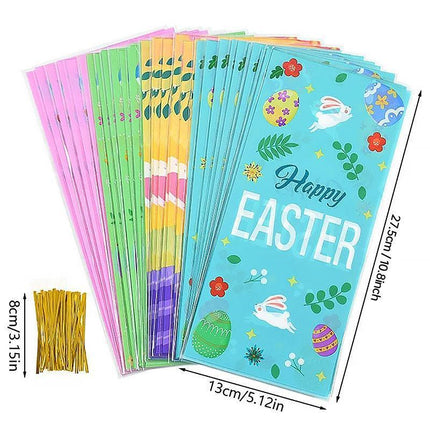 150pcs Easter Candy Gift Bags Party Favour Flat Pouches Holiday Treat Bags