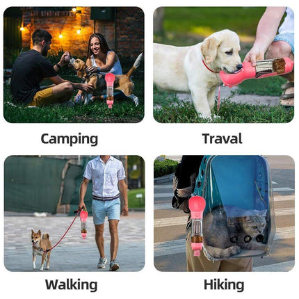 Portable Pet Water Drink Bottle Dog Travel Bowl Dispenser Rubbish Disposal Bags