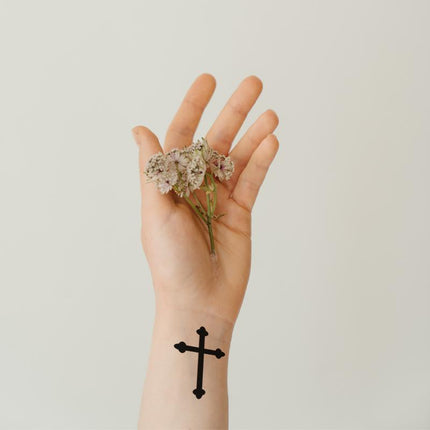 Temporary Cross Crucifix Tattoo Sticker Waterproof Body Art Fake Tattoo Decal - Aimall