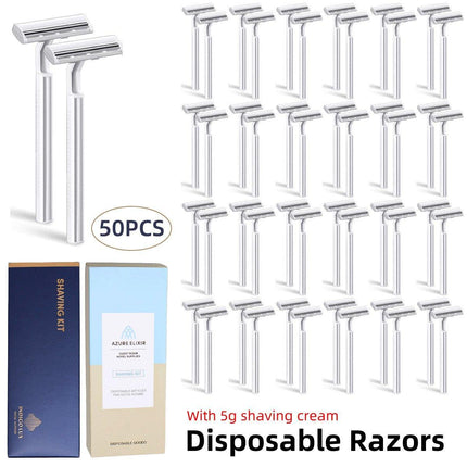 50pcs Hotel Razor and Shaving Cream Set for Guesthouse Bathroom Travel Use