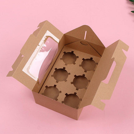 25pcs Portable Cupcake Packaging Box with Transparent Window for Easy Opening