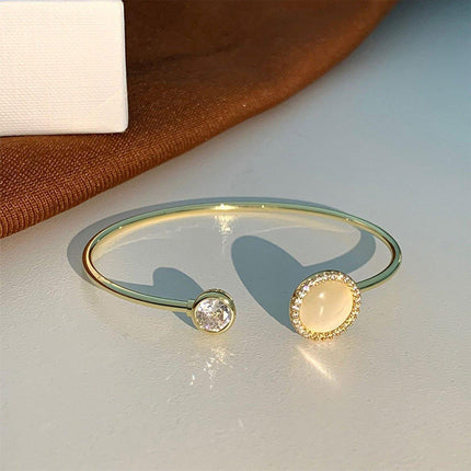 Cat Eye Bracelet Ring Set Fashion Jewellery Women Adjustable Accessories