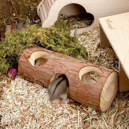 Solid Wood Hamster Pipe Rabbit Chew Toy Tree Cylinder Cross Border Pet Supplies
