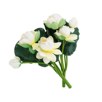 2PCS Simulation Lotus Flower Water Lily Decoration EVA Small Artificial Plant