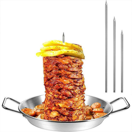 Stainless Steel Vertical Skewer Grill Pan Barbecue Kebab Rack Grill Cooking Tool
