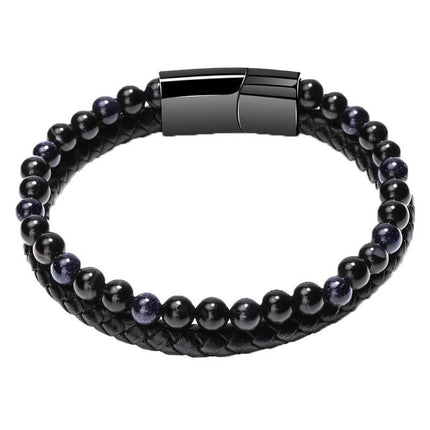 Tiger Eye Natural Stone Beaded Bracelet Women Men Elasticity Bangle hand Jewelry - Aimall
