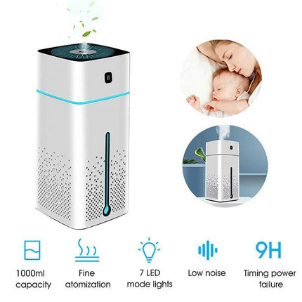 1L Ultrasonic Air Humidifier Mist Aroma Diffuser Oil Purifier LED Light USB OZ Aimall