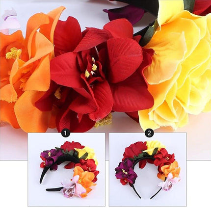 Halloween Vintage Rose Headband Adult Fancy Dress Costume Accessory Flower Party