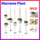5x Pot Holder Macrame Plant Hanger Hanging Planter Basket Hemp Rope Braided New - Aimall