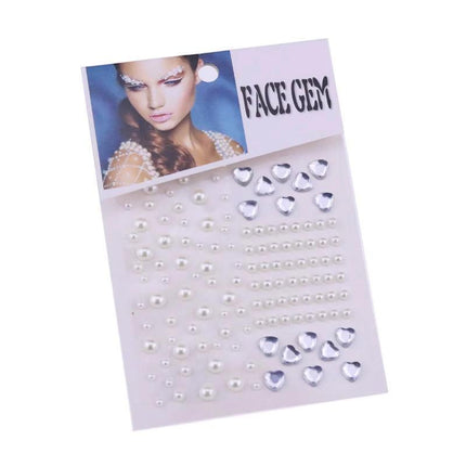 Face Gems Tattoo Eye Jewels Festival Body Crystal Make Up Sticker Diamond Pearls - Aimall