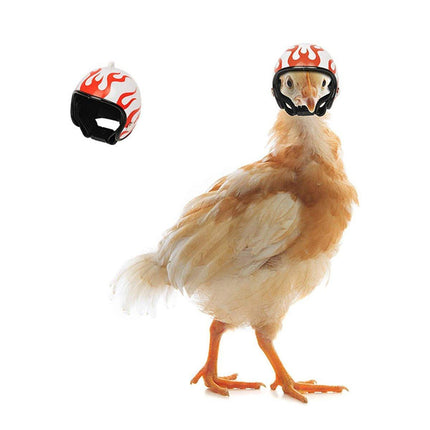 2PCS Mini Pet Chicken Helmet Protective Headgear Set Waterproof Cartoon Design