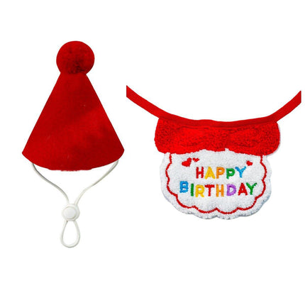 Pet Birthday Dog Cat Bib Scarf Hat Accessory Dogs Cats Celebration
