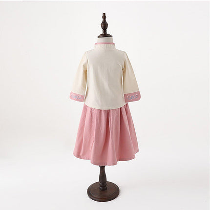 Traditional Chinese Hanfu Dress Set for Girls Cheongsam Outfit Spring