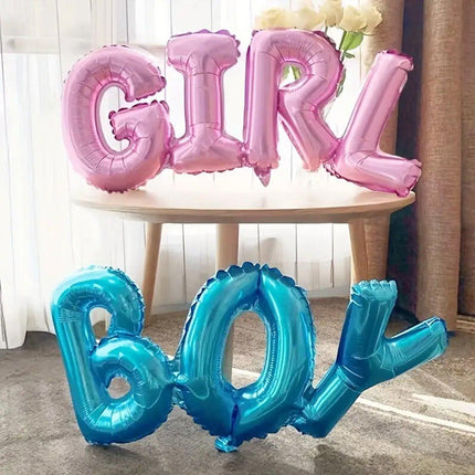 4PCS Gender Reveal Balloons and Silk Curtain Party Decor Boy Girl Theme Supplies