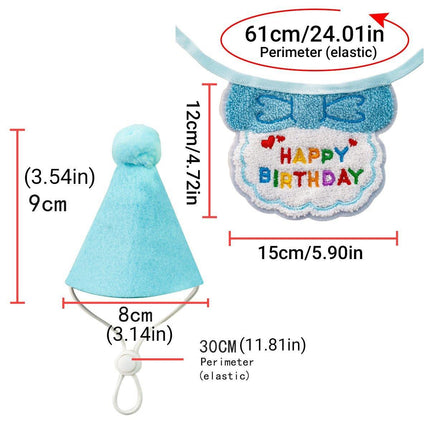 Pet Birthday Dog Cat Bib Scarf Hat Accessory Dogs Cats Celebration
