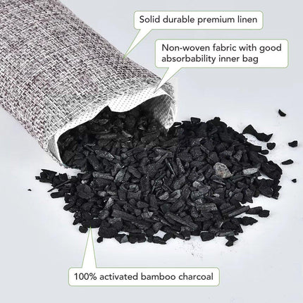 4pcs Bamboo Charcoal Deodorant Bags Activated Carbon Odor Absorber Linen Bags