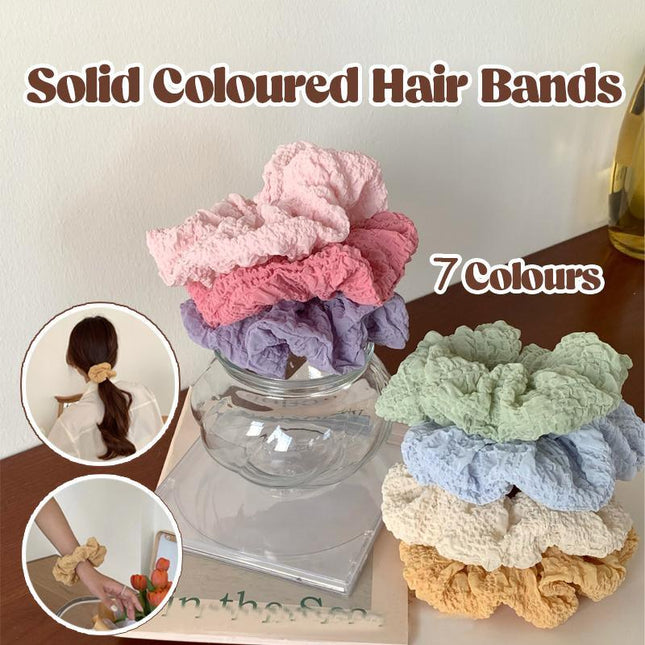Chic Korean Style Ruffled Scrunchies Soft Cream Fluffy Hair Band Hairstyle Women - Aimall