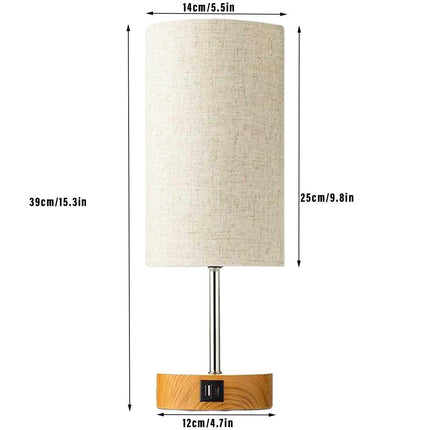 3-Speed Dimmable Bedside Table Lamp Touch Control Modern Nightstand Light