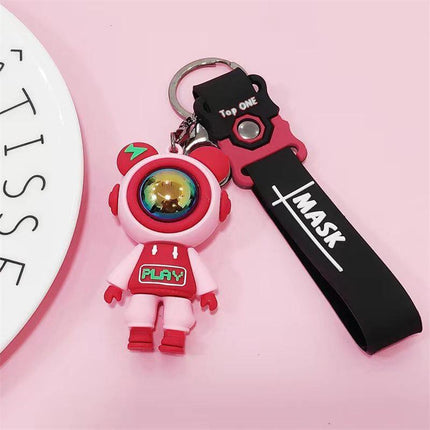 Silicone Doll Pilot Metal Keychain Bag Pendant Key Ring Car Accessories - Aimall