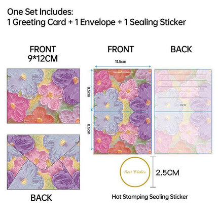 30pcs Oil Painting Postcard Set Illustration Small Cards for Birthday Gifts