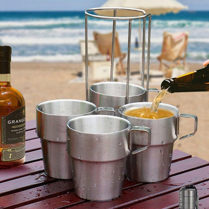 6pcs Stainless Steel Coffee Mugs Durable Insulated Drinkware for Hot Beverages