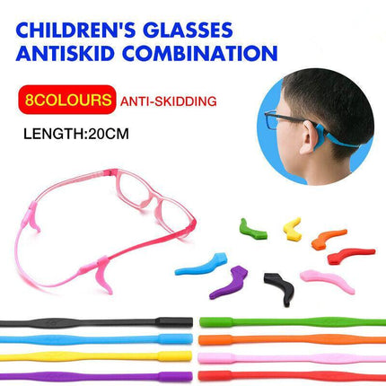 Silicone Glasses Lanyard Eyeglasses Holder Neck Cord Strap Ear Grip Hooks Kids - Aimall