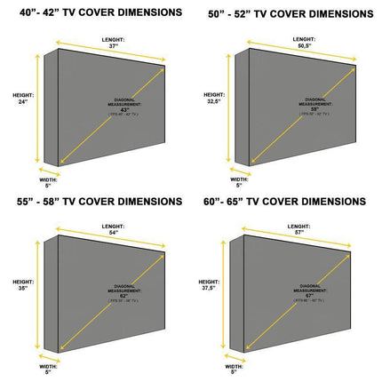 40-65 Inch Dustproof Waterproof TV Cover Outdoor Patio Flat Television Protector Aimall